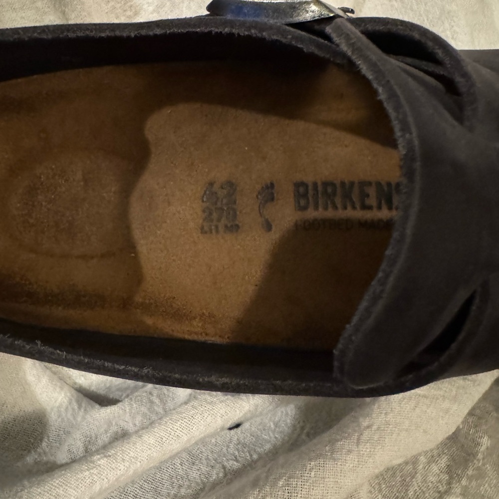 Birkenstock Black Leather Slip-On Clogs - Picture 13 of 16